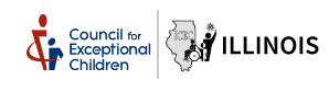 Michael Edwards,  President Illinois Council for Exceptional Children,  January 1, 2025-December 31, 2026 Logo